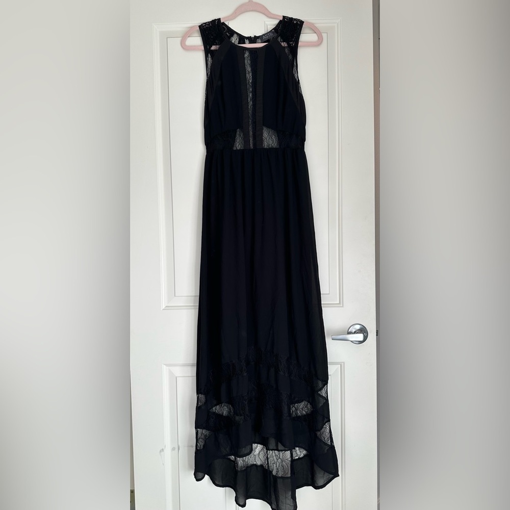 Astr Black Lace Detail Dress